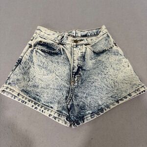 Palmetto's Denim Shorts Womens 7 Blue Acid Wash High Waisted 100% Cotton USA